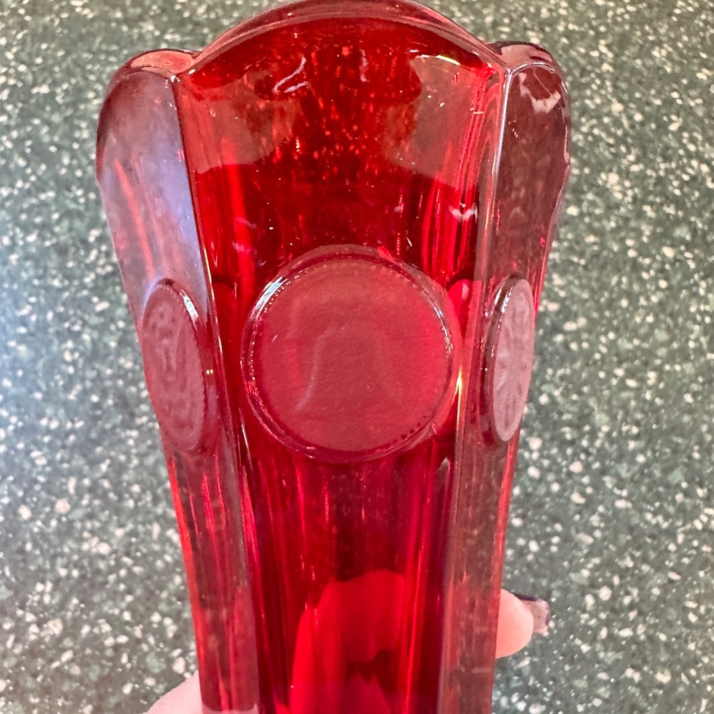 Vintage Fostoria Glass Bud Vase Red Glass - Picture 3 of 5